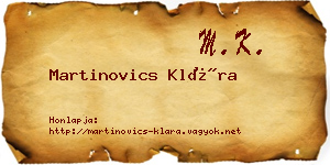 Martinovics Klára névjegykártya