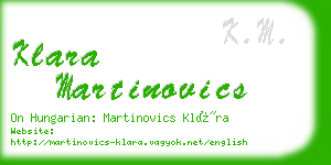 klara martinovics business card